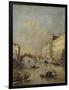 Venice or Rio Dei Mendicanti with Gondolas, 1780-99-Francesco Guardi-Framed Art Print