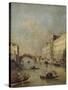 Venice or Rio Dei Mendicanti with Gondolas, 1780-99-Francesco Guardi-Stretched Canvas