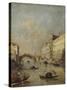 Venice or Rio Dei Mendicanti with Gondolas, 1780-99-Francesco Guardi-Stretched Canvas