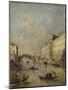 Venice or Rio Dei Mendicanti with Gondolas, 1780-99-Francesco Guardi-Mounted Art Print