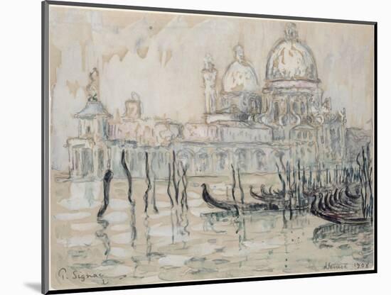 Venice Or, the Gondolas, 1908 (Black Chalk and W/C on Paper)-Paul Signac-Mounted Giclee Print