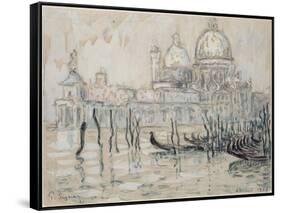 Venice Or, the Gondolas, 1908 (Black Chalk and W/C on Paper)-Paul Signac-Framed Stretched Canvas