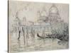 Venice Or, the Gondolas, 1908 (Black Chalk and W/C on Paper)-Paul Signac-Stretched Canvas