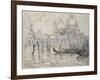 Venice Or, the Gondolas, 1908 (Black Chalk and W/C on Paper)-Paul Signac-Framed Giclee Print