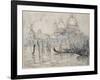 Venice Or, the Gondolas, 1908 (Black Chalk and W/C on Paper)-Paul Signac-Framed Giclee Print