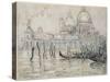 Venice Or, the Gondolas, 1908 (Black Chalk and W/C on Paper)-Paul Signac-Stretched Canvas