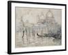 Venice Or, the Gondolas, 1908 (Black Chalk and W/C on Paper)-Paul Signac-Framed Giclee Print