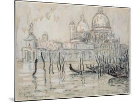 Venice Or, the Gondolas, 1908 (Black Chalk and W/C on Paper)-Paul Signac-Mounted Giclee Print