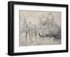 Venice Or, the Gondolas, 1908 (Black Chalk and W/C on Paper)-Paul Signac-Framed Premium Giclee Print