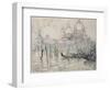 Venice Or, the Gondolas, 1908 (Black Chalk and W/C on Paper)-Paul Signac-Framed Premium Giclee Print