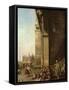 Venice: Piazza Di San Marco and the Colonnade of the Procuratie Nuove, c.1756-Canaletto-Framed Stretched Canvas