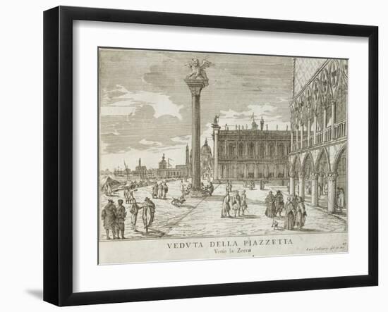 Venice, Piazza San Marco Going Towards the Mint-Luca Carlevaris-Framed Giclee Print