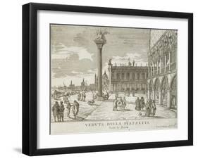 Venice, Piazza San Marco Going Towards the Mint-Luca Carlevaris-Framed Giclee Print