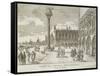 Venice, Piazza San Marco Going Towards the Mint-Luca Carlevaris-Framed Stretched Canvas