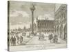 Venice, Piazza San Marco Going Towards the Mint-Luca Carlevaris-Stretched Canvas