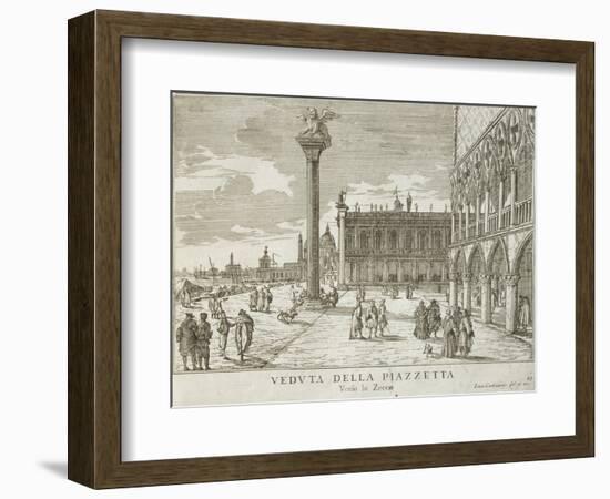 Venice, Piazza San Marco Going Towards the Mint-Luca Carlevaris-Framed Giclee Print