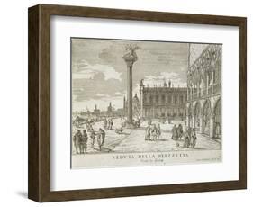 Venice, Piazza San Marco Going Towards the Mint-Luca Carlevaris-Framed Giclee Print