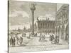 Venice, Piazza San Marco Going Towards the Mint-Luca Carlevaris-Stretched Canvas