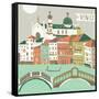 Venice Print Design-Lavandaart-Framed Stretched Canvas