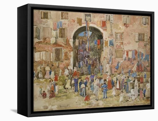 Venice: Riva Degli Schiavone, Castello, 1898-Maurice Brazil Prendergast-Framed Stretched Canvas