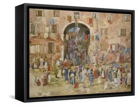 Venice: Riva Degli Schiavone, Castello, 1898-Maurice Brazil Prendergast-Framed Stretched Canvas