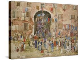 Venice: Riva Degli Schiavone, Castello, 1898-Maurice Brazil Prendergast-Stretched Canvas