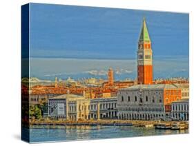 Venice San Marco with Snowcovered Alps II-Markus Bleichner-Stretched Canvas