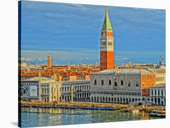 Venice Serenissima with St Mark Square and Alps-Markus Bleichner-Stretched Canvas
