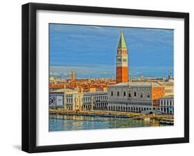 Venice Serenissima with St Mark Square and Alps-Markus Bleichner-Framed Art Print