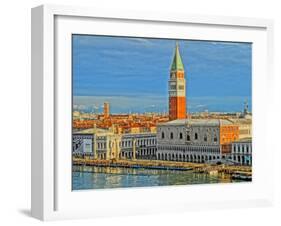 Venice Serenissima with St Mark Square and Alps-Markus Bleichner-Framed Art Print