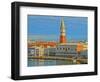 Venice Serenissima with St Mark Square and Alps-Markus Bleichner-Framed Art Print