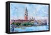 Venice Serenissima with St Marks Bell Tower-Markus Bleichner-Framed Stretched Canvas