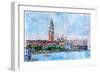 Venice Serenissima with St Marks Bell Tower-Markus Bleichner-Framed Art Print