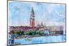 Venice Serenissima with St Marks Bell Tower-Markus Bleichner-Mounted Art Print