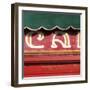 Venice Sign Language, Detail of Green Awning Outside Cafe-Mike Burton-Framed Photographic Print