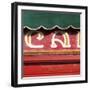 Venice Sign Language, Detail of Green Awning Outside Cafe-Mike Burton-Framed Photographic Print