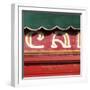 Venice Sign Language, Detail of Green Awning Outside Cafe-Mike Burton-Framed Photographic Print