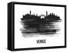 Venice Skyline Brush Stroke - Black II-NaxArt-Framed Stretched Canvas