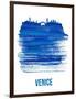 Venice Skyline Brush Stroke - Blue-NaxArt-Framed Art Print