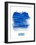 Venice Skyline Brush Stroke - Blue-NaxArt-Framed Art Print