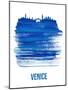 Venice Skyline Brush Stroke - Blue-NaxArt-Mounted Art Print