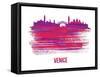 Venice Skyline Brush Stroke - Red-NaxArt-Framed Stretched Canvas