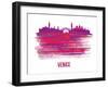 Venice Skyline Brush Stroke - Red-NaxArt-Framed Art Print