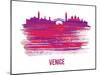 Venice Skyline Brush Stroke - Red-NaxArt-Mounted Art Print