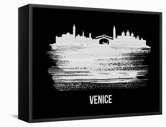 Venice Skyline Brush Stroke - White-NaxArt-Framed Stretched Canvas