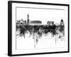 Venice Skyline in Black Watercolor-paulrommer-Framed Art Print