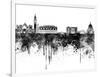 Venice Skyline in Black Watercolor-paulrommer-Framed Art Print