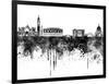 Venice Skyline in Black Watercolor-paulrommer-Framed Art Print