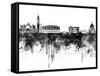 Venice Skyline in Black Watercolor-paulrommer-Framed Stretched Canvas