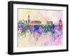 Venice Skyline in Watercolor Background-paulrommer-Framed Art Print